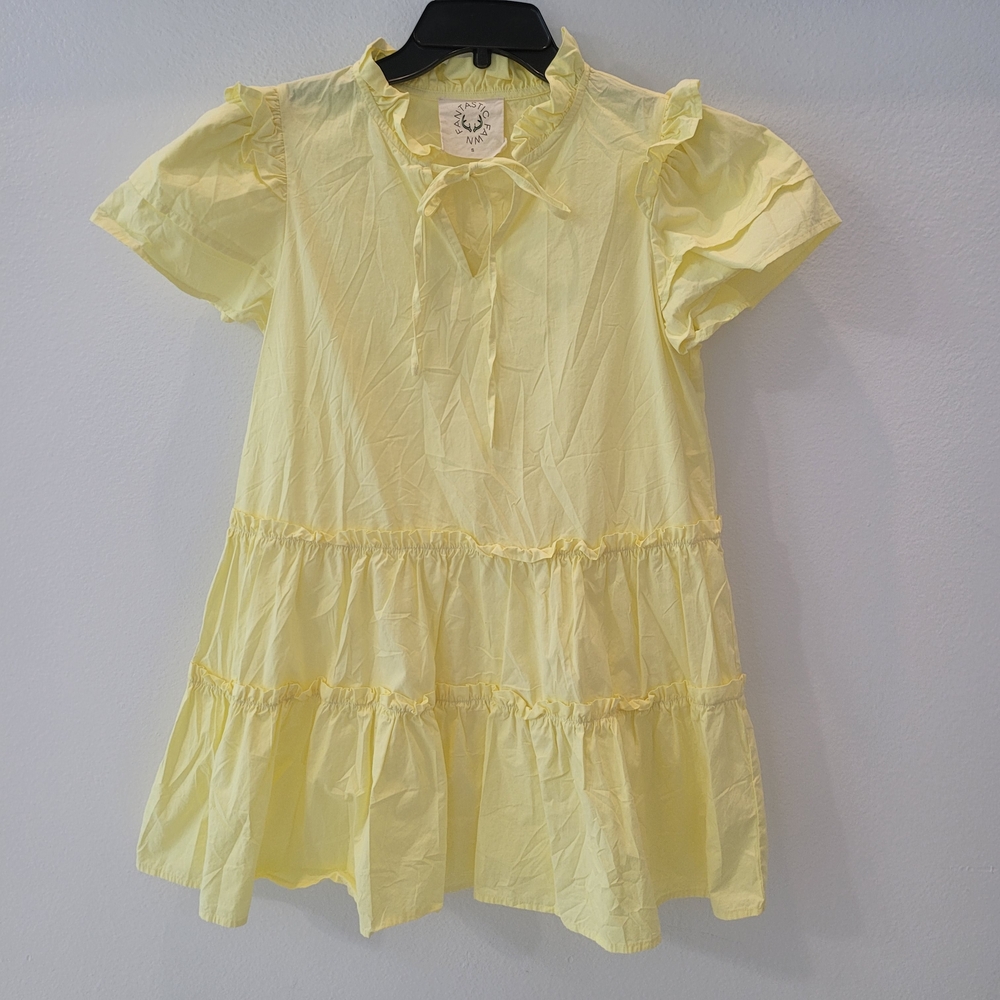 Fantastic Fawn Light Yellow Ruffle Mini Dress Size S - Picture 2 of 10